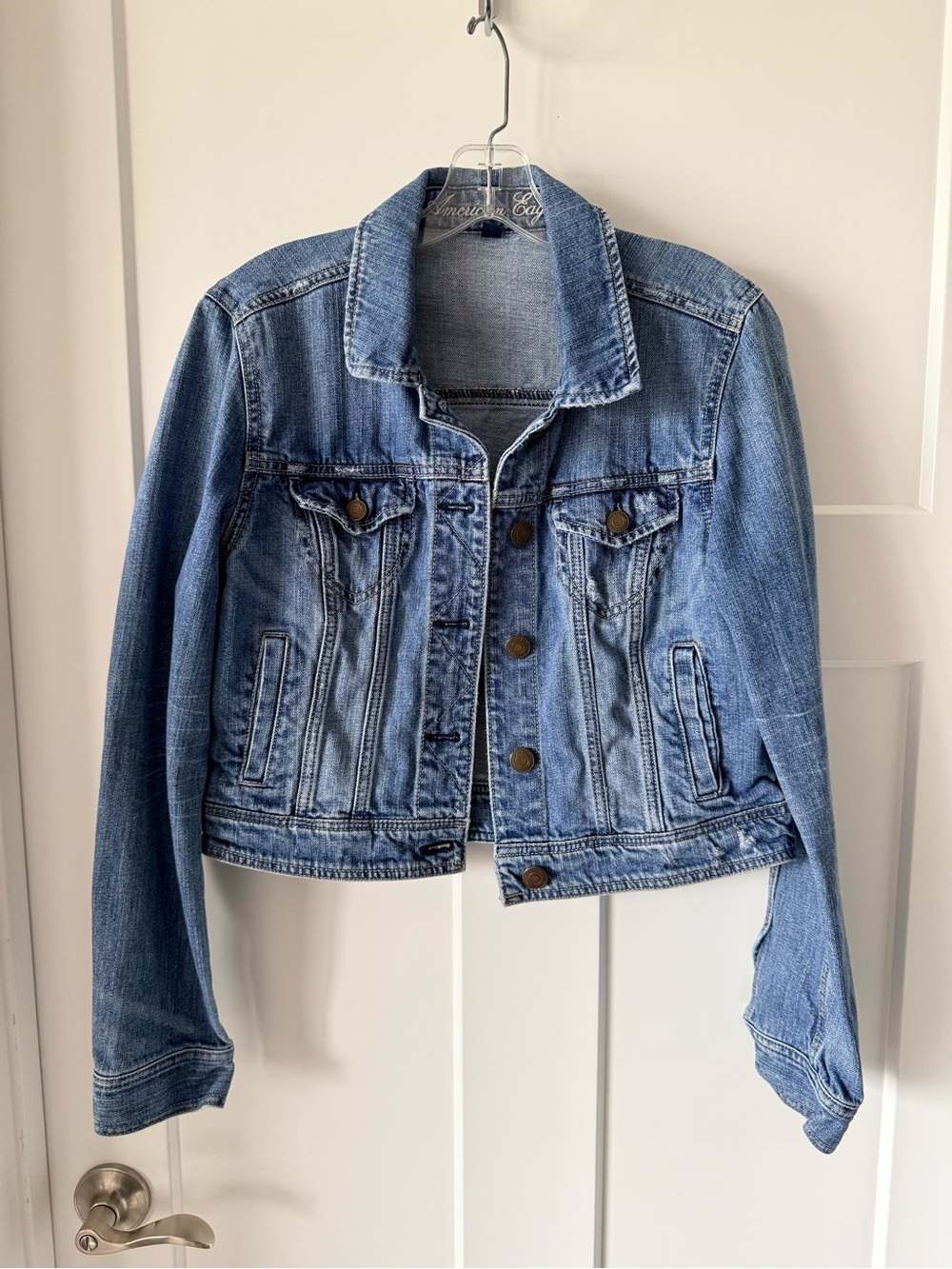 American Eagle Vintage Light Blue Denim Jacket Size Large